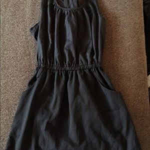 Black racerback dress with pockets